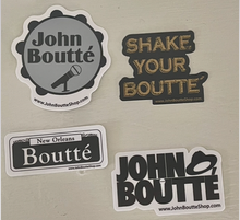 Load image into Gallery viewer, John Boutte´ Sticker/Magnet pack - 1 each of 4 sticker design + 1 Shake Your Boutte´ magnet
